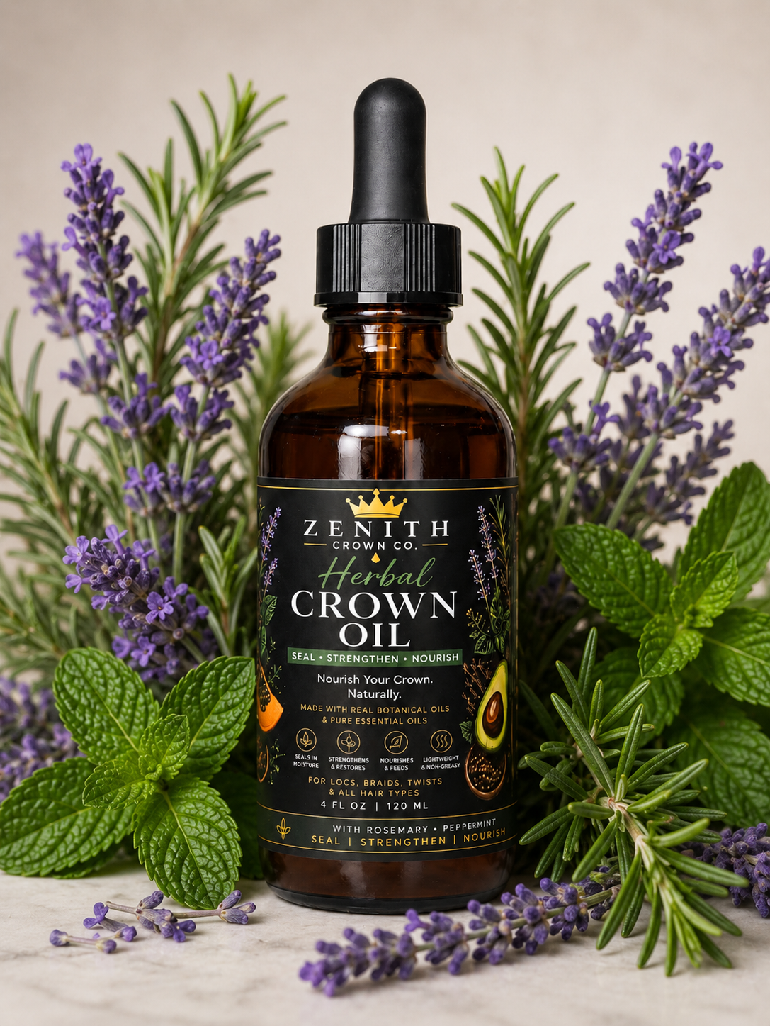 Herbal Crown Oil for Locs & Natural Hair | Zenith Crown Co.