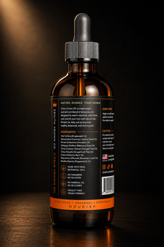 Citrus Crown Oil for Locs & Natural Hair | Zenith Crown Co.