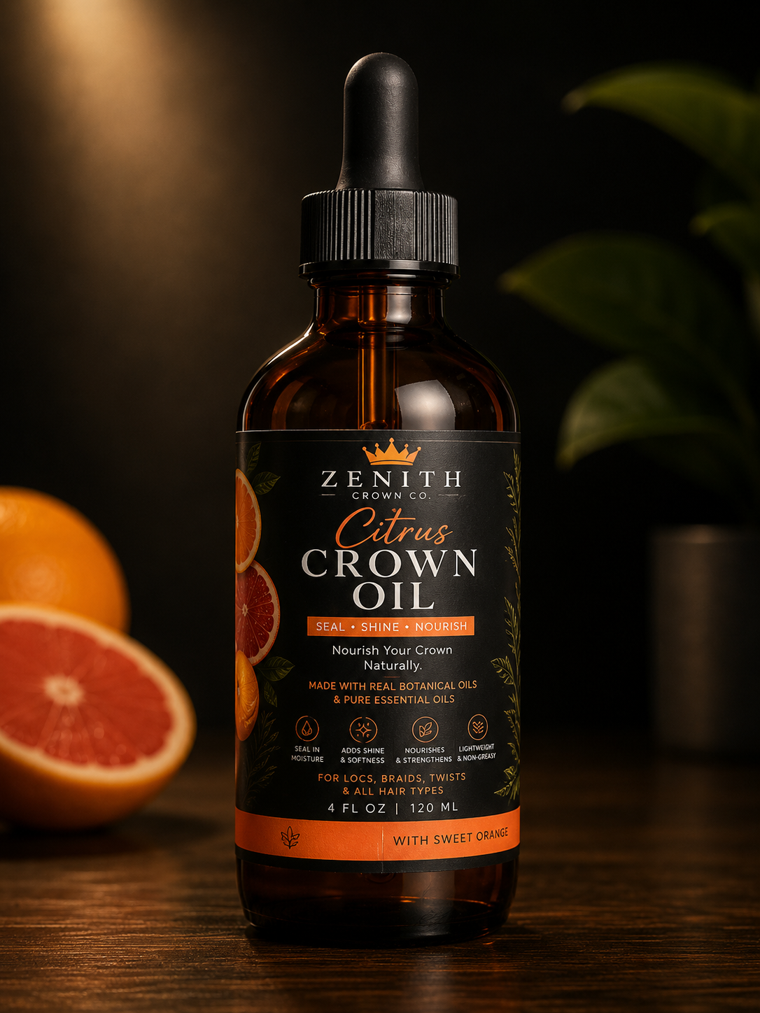Citrus Crown Oil for Locs & Natural Hair | Zenith Crown Co.